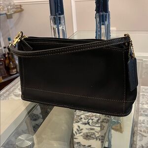Black Leather Wristlet